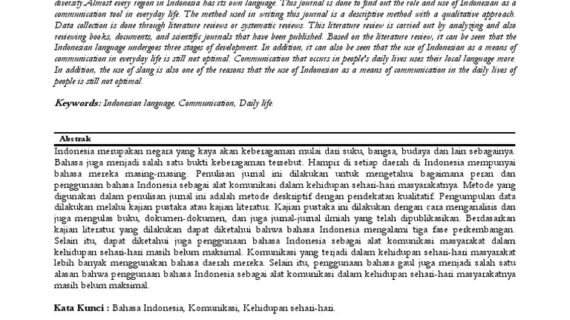 Pengertian dan Pentingnya Bahasa & Komunikasi Indonesia dalam Kehidupan Sehari-hari