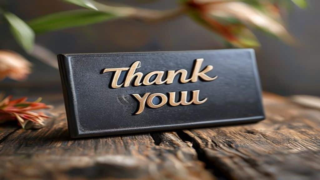 thank you plaque